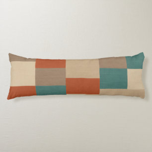 Modern Abstract Geometric Block in Teal & Beige Body Pillow