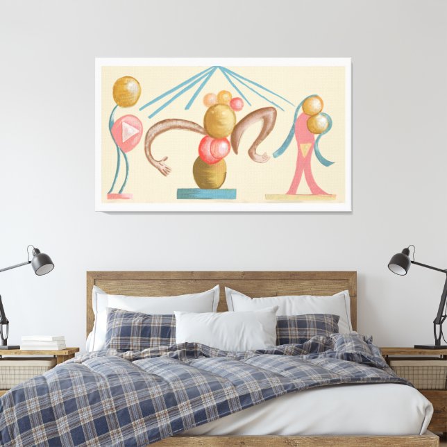 Modern Abstract Geometric Canvas Print (Insitu(Bedroom))