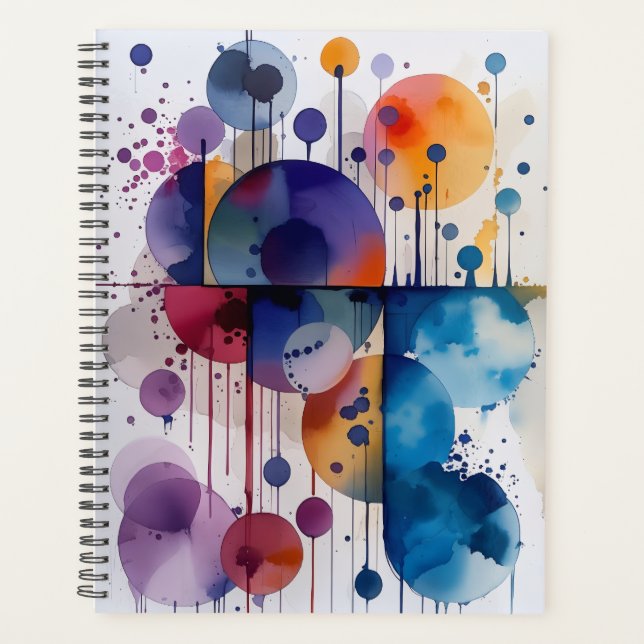 Modern Abstract Geometric Circles Planner (Front)