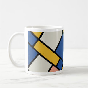 modern abstract geometric color block pattern desi coffee mug