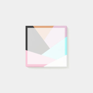 Modern abstract geometric color block pattern post-it notes