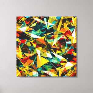 Modern Abstract Geometric Colorful Crystal Glass Canvas Print