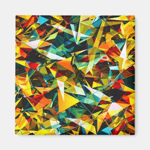 Modern Abstract Geometric Colorful Crystal Glass Magnet