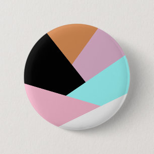 Modern abstract geometric colour block pattern 2 inch round button