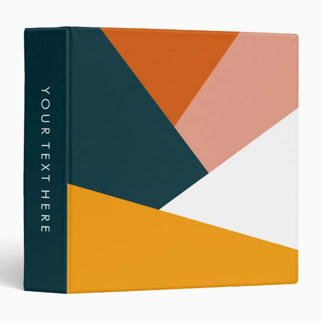 Modern abstract geometric colour block pattern binder (Front/Spine)