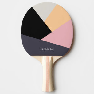 Modern abstract geometric colour block pattern ping pong paddle
