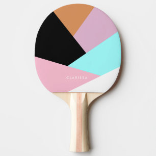Modern abstract geometric colour block pattern ping pong paddle