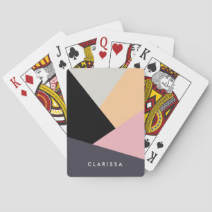 Modern abstract geometric colour block pattern playing cards