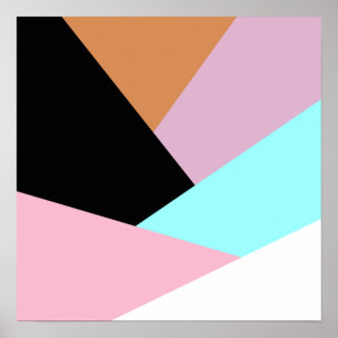 Modern abstract geometric colour block pattern poster