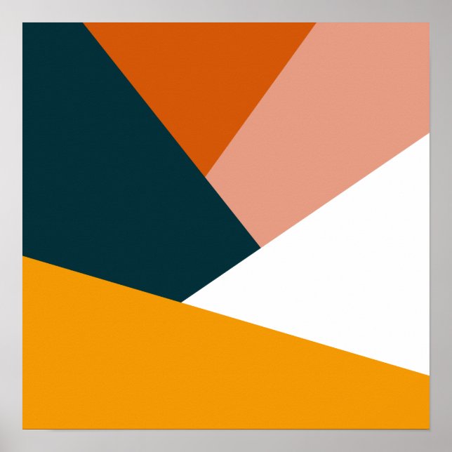 Modern abstract geometric colour block pattern poster (Front)
