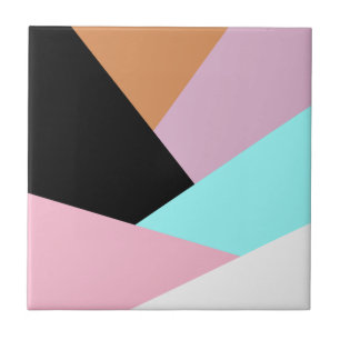 Modern abstract geometric colour block pattern tile