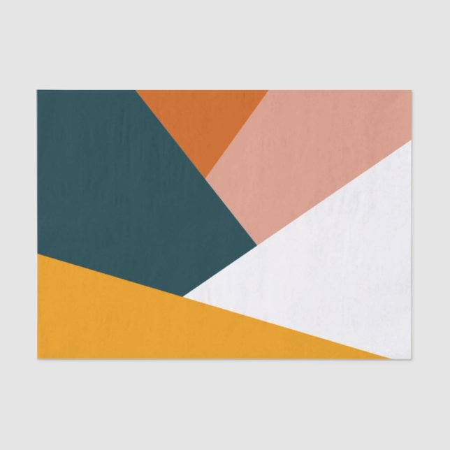 Modern abstract geometric colour block pattern tissue paper (Front)