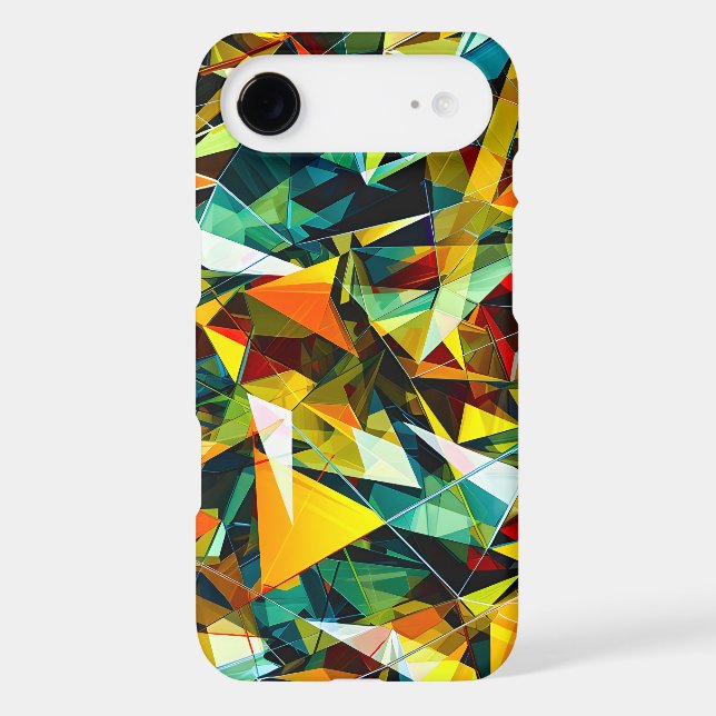 Modern Abstract Geometric Colourful Crystal Glass (Back)