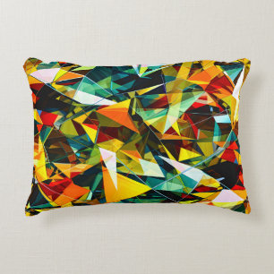 Modern Abstract Geometric Colourful Crystal Glass Accent Pillow