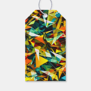 Modern Abstract Geometric Colourful Crystal Glass Gift Tags