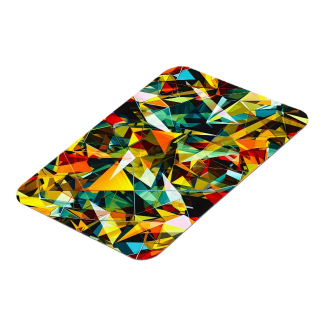 Modern Abstract Geometric Colourful Crystal Glass Magnet (Left Side)