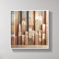 Modern Abstract Geometric Columns Art - Textured 3