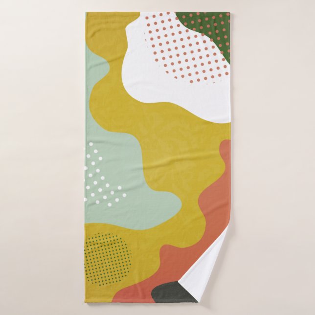 Modern abstract geometric composition with decorat bath towel (Bath Towel)