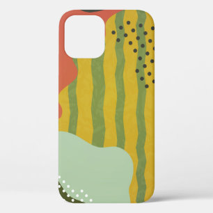 Modern abstract geometric composition with decorat iPhone 12 case