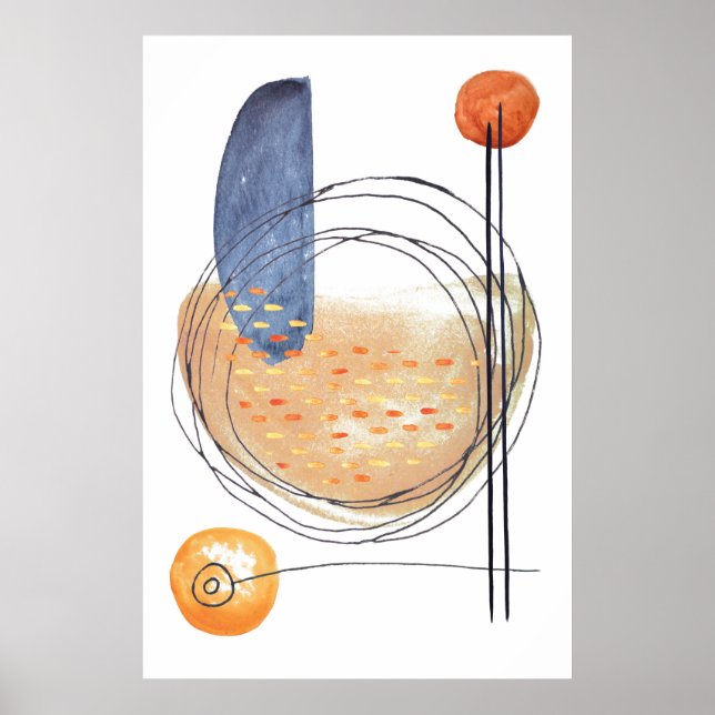 Modern Abstract Geometric Design Shapes lines 10 Poster (Front)