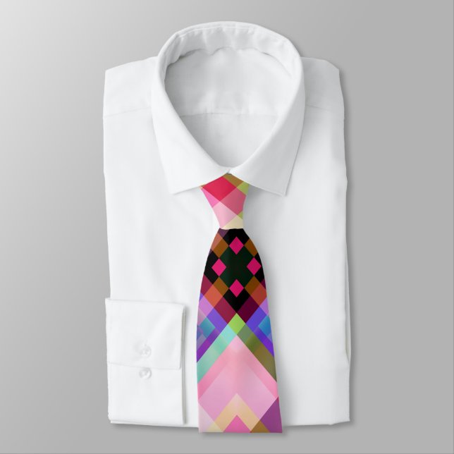 Modern Abstract Geometric Design Tie (Tied)