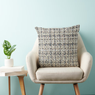 Modern abstract geometric digital pattern 1259 throw pillow