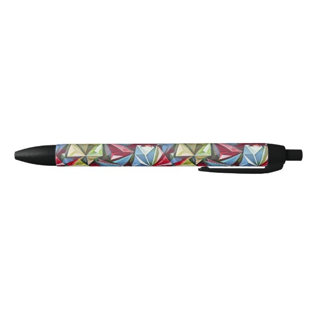 Modern abstract geometric digital pattern 44 blue ink pen (Bottom)