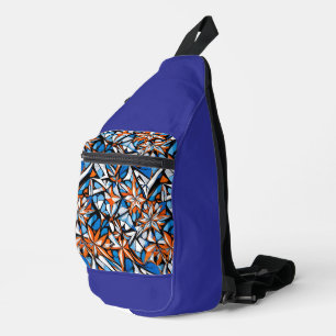 Modern abstract geometric digital pattern 50 sling bag