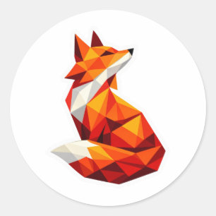 Modern Abstract Geometric Fox Sticker