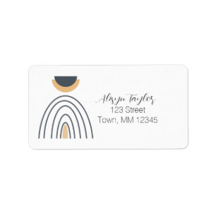 Modern Abstract Geometric Minimalist Address Label
