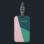 Modern abstract geometric pastel pink & green luggage tag<br><div class="desc">Colourful geometric combination.</div>