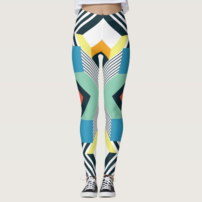 Modern Abstract Geometric Pattern. Leggings (Front)