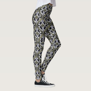 Modern abstract geometric rhythm pattern 1282 leggings