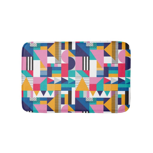 Modern Abstract Geometric Seamless Pattern Bath Mat (Front)