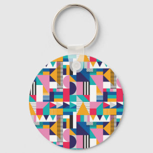 Modern Abstract Geometric Seamless Pattern Keychain