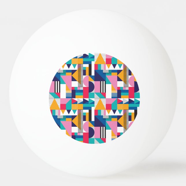 Modern Abstract Geometric Seamless Pattern Ping Pong Ball (Front)