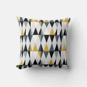 Modern abstract geometric seamless pattern with tr throw pillow