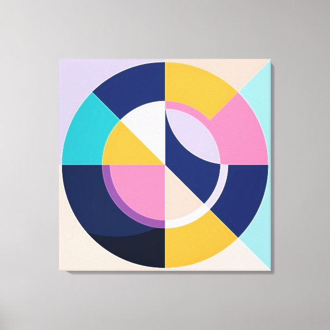 Modern Abstract Geometric Shapes Canvas Print (Front)