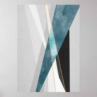 Modern Abstract Geometric Shapes Wall Art Poster
