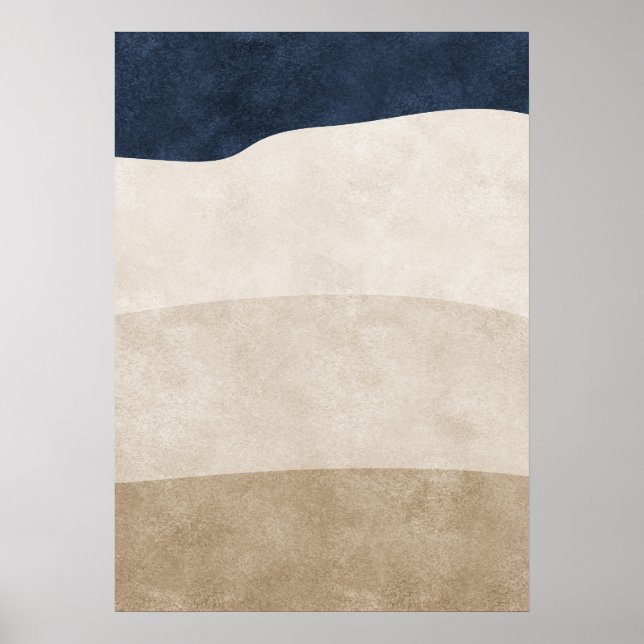 Modern Abstract Geometric Shapes Wall Art Poster (Front)