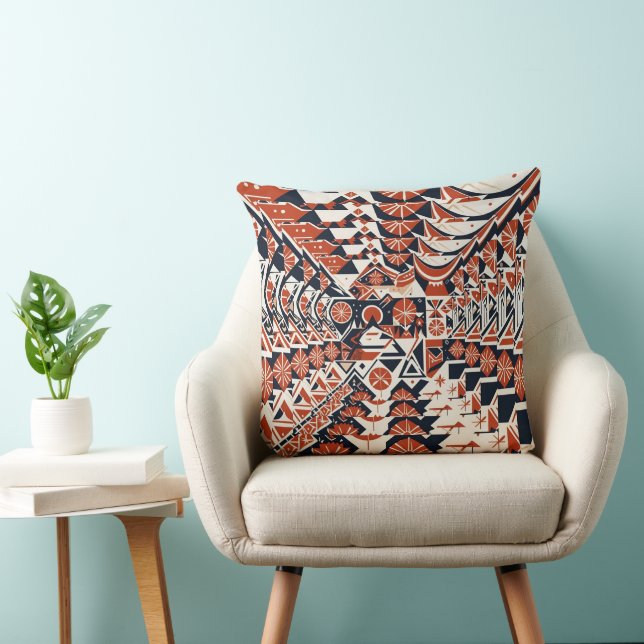 Modern Abstract Geometric surface design 1269 Throw Pillow (Chair)