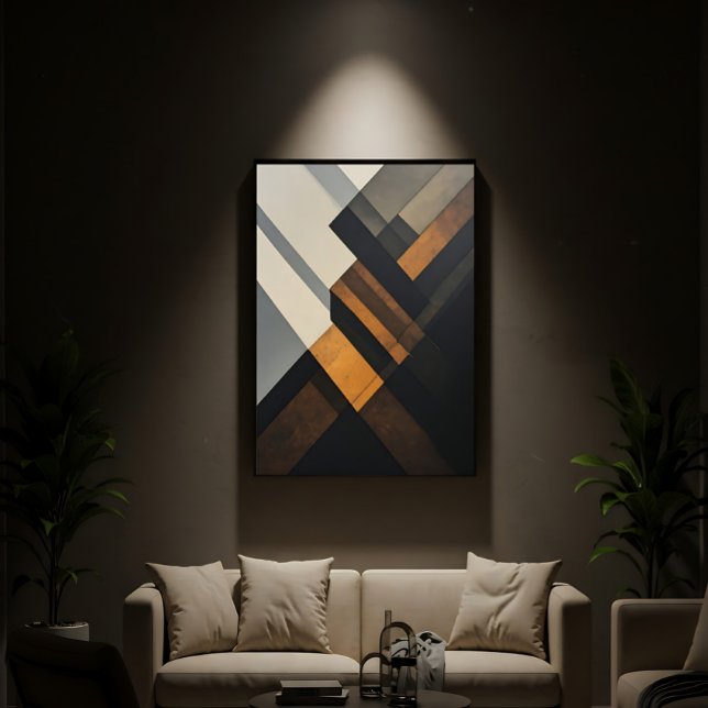 Modern Abstract Geometric Textured Rust Canvas Print (Creator Uploaded)