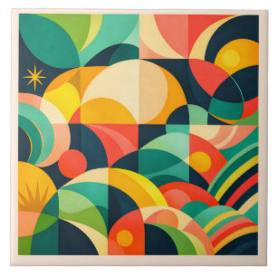 Modern Abstract Geometric  Tile