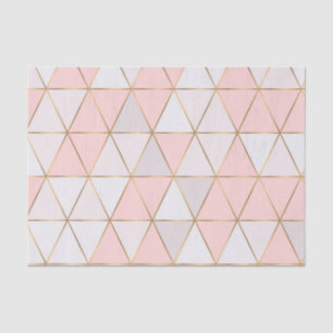 Modern Abstract Geometric Triangles Peach Gold Tissue Paper