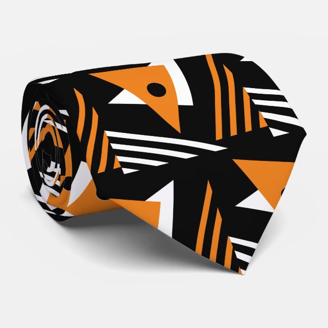 Modern Abstract Geometric Triangles Tie (Rolled)