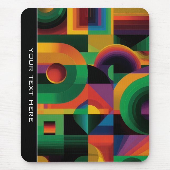 Modern Abstract Geometric Vibrant Energetic Shapes Mouse Pad (Front)
