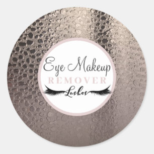 Modern Abstract Glam Pink Rose Gold Makeup Remover Classic Round Sticker