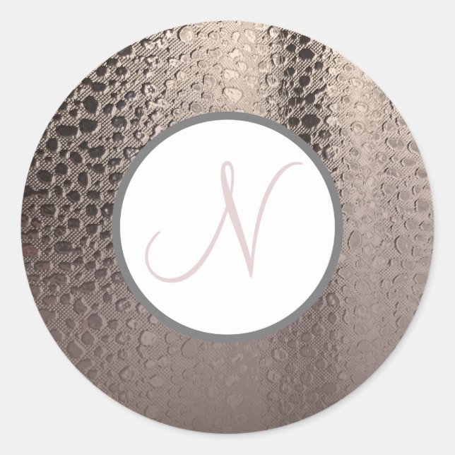 Modern Abstract Glam Silver Pink Blush Rose Gold Classic Round Sticker (Front)
