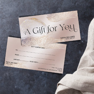 Modern Abstract Glitter Certificate Gift Card