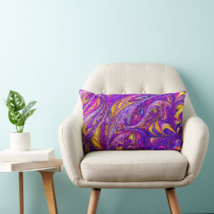 Modern abstract glitter purple  lumbar pillow